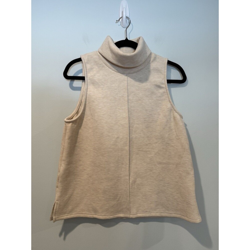 NEW OGL Turtleneck Top Medium Beige FuzzLuxe Minimal Travel Office Cottage